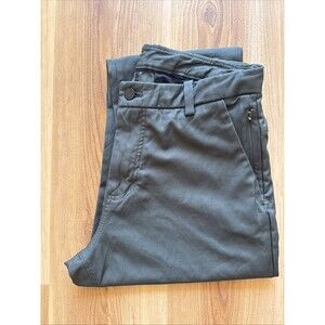 Lululemon Dark Olive Greenish Grey Commission Pants Warpstreme Size 32 x 30